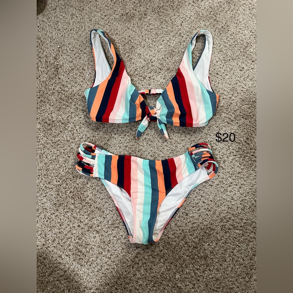 Hollister two piece striped bikini